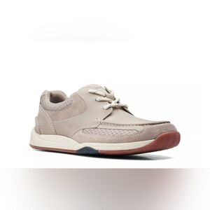 Clarks Men's Light Gray Suede Lace-Up Sneakers